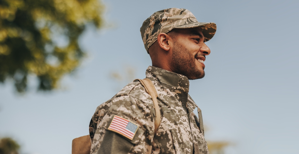 Military member smiling